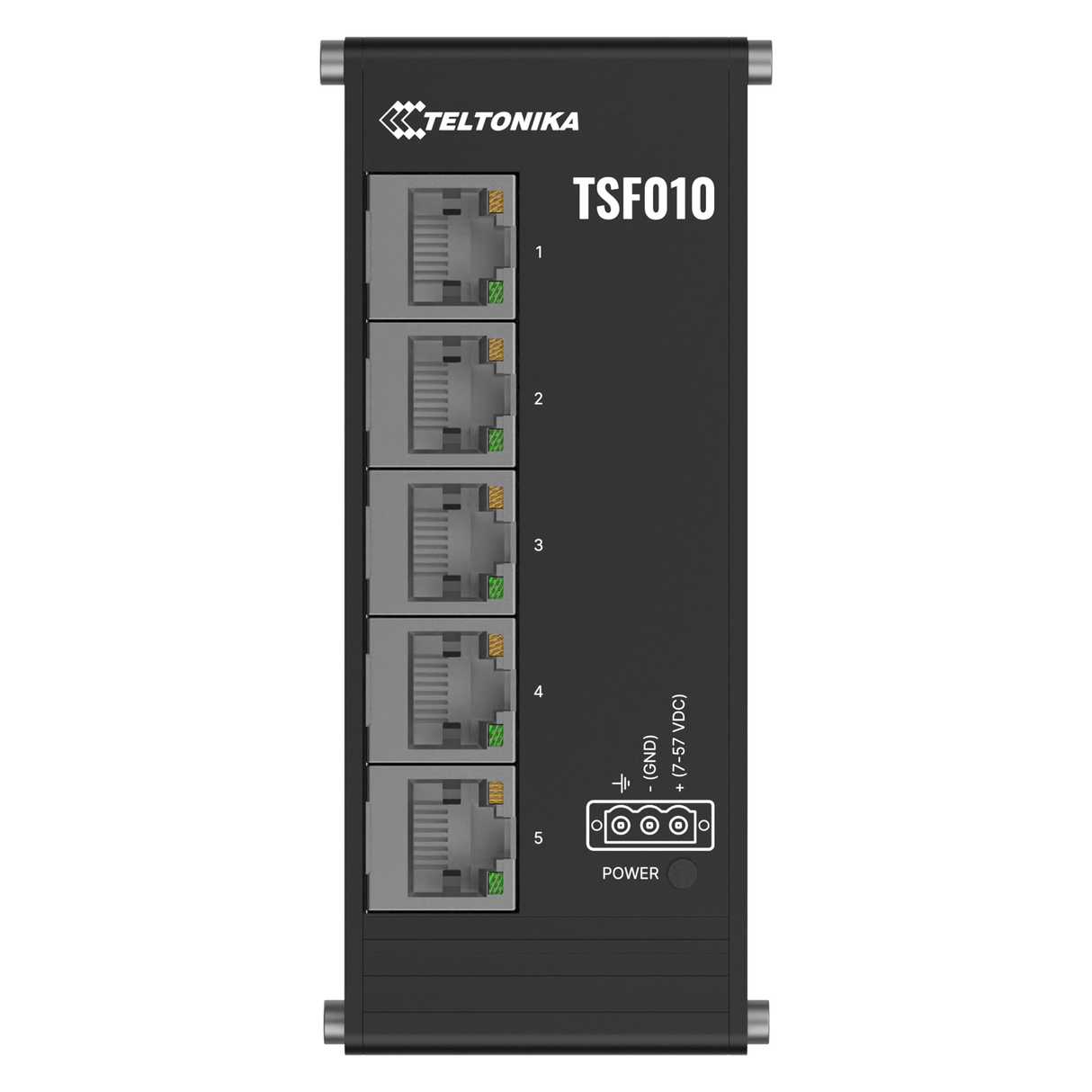 TSF010 Industrial 5-Port 100MBit Unmanaged Ethernet Switch (5x RJ45 Ports), Hutschiene