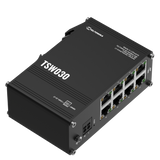 TSW030 Industrial 8-Port 100MBit Unmanaged Ethernet Switch (8x RJ45 Ports), Hutschiene