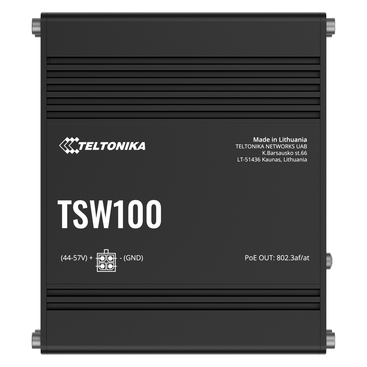 TSW100 Industrial 5-Port Gigabit Unmanaged PoE+ Ethernet Switch (5x RJ45 Ports)