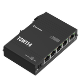 TSW114 Industrial 5-Port Gigabit Unmanaged Ethernet Switch (5x RJ45 Ports), Hutschiene
