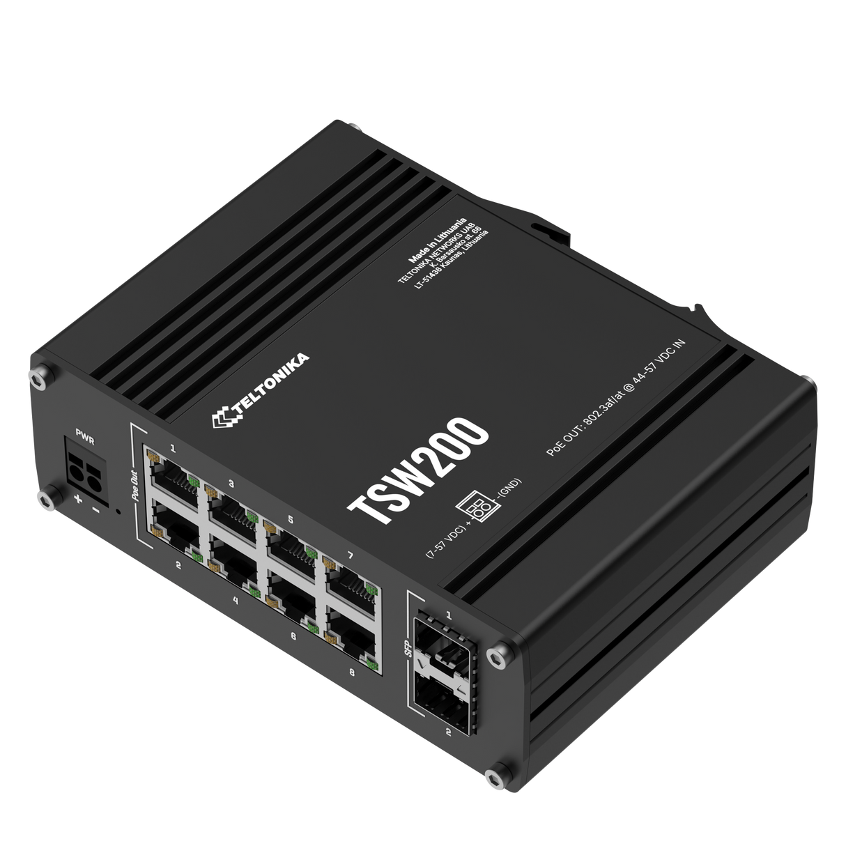 TSW200 10-Port Gigabit Unmanaged PoE+ Ethernet Switch (8x RJ45 Ports, 2x SFP)